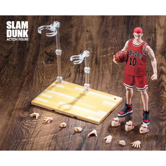 Dasin Model Slam Dunk Basketball Action Figure - Shohoku No.10 Hanamichi Sakuragi Special Restrictions ( Red Jersey )