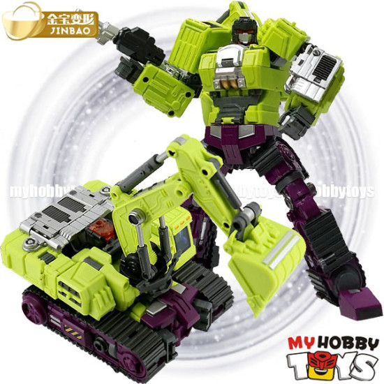 JinBao Transformable Robot - OVERSIZED GT Devastator Combiners Complete Set of 6 Robots ( G1 Green Color Version )