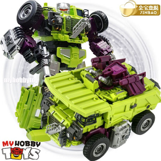 JinBao Transformable Robot - OVERSIZED GT Devastator Combiners Complete Set of 6 Robots ( G1 Green Color Version )